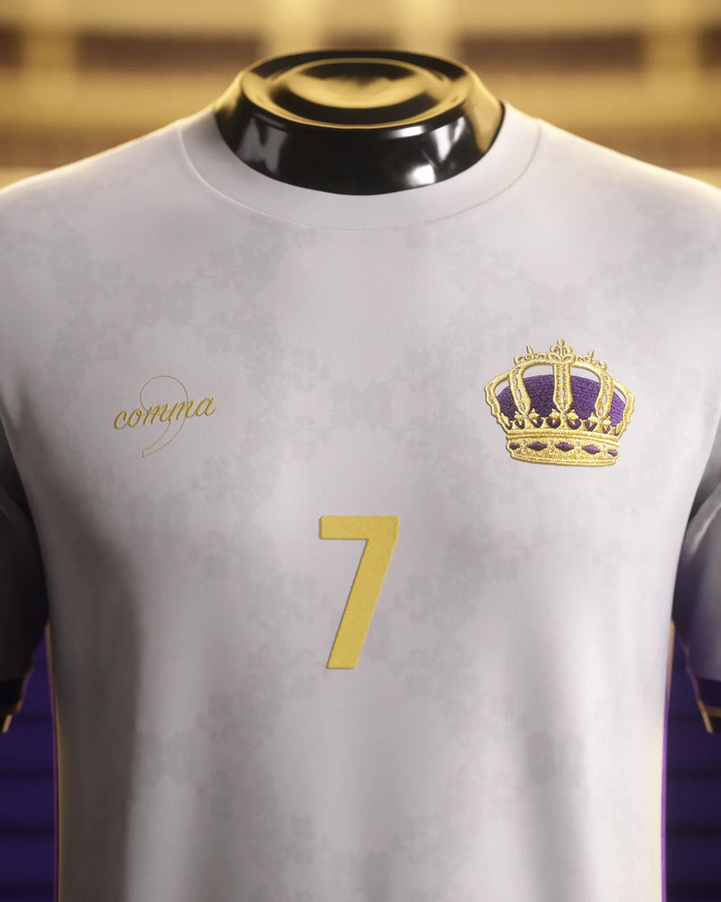 Camisa Real madrid 24/25 Edição Especial The siu RONALDO - Branca com Dourado