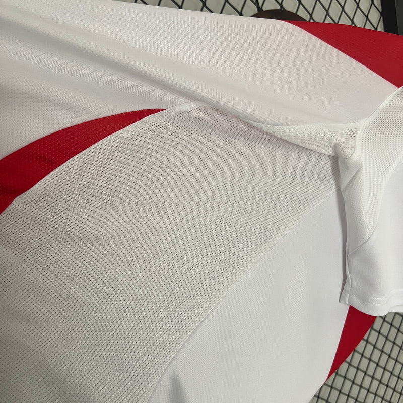 Camisa Seleção Peru I 24/25 - Torcedor Masculina - Branca com detalhes em vermelho