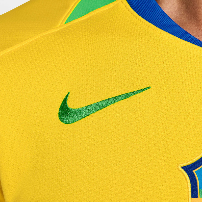 Camisa Seleção Brasileira I 25/26 - Torcedor Masculina - Amarela com detalhes em verde