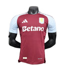 Camisa Aston Villa Home 2024/25 Jogador Adidas Masculino - Vinho e Branca
