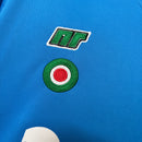 Camisa Retrô Napoli I 1987/88 - Manga Longa - Ennere Masculina - Azul