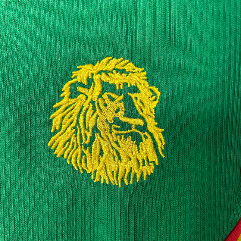 Camisa Retrô Seleção Camarões 1998 Home - Verde e amarela