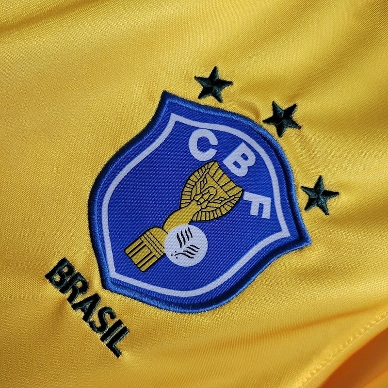 Camisa Seleção Brasileira Retrô I 88/90 - Torcedor - Amarela com gola verde