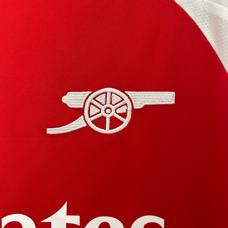 Camisa Arsenal I 24/25 - Torcedor Masculina - Branca com detalhes em azul e vermelho