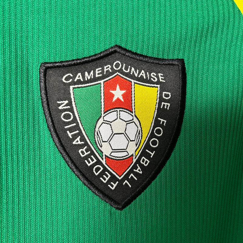 Camisa Retrô Seleção Camarões 1998 Home - Verde e amarela