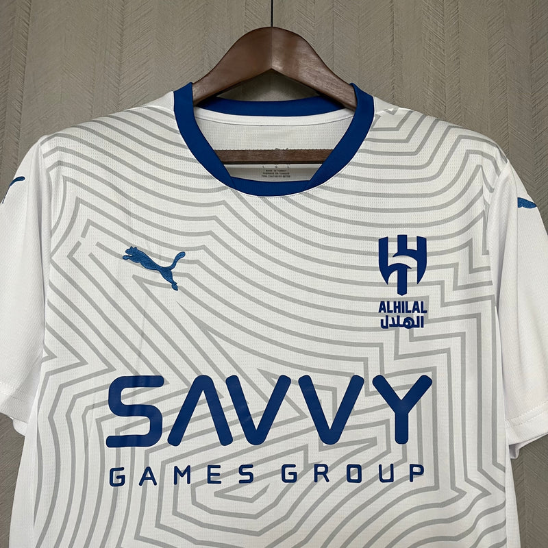 Camisa Al-Hilal II 24/25 - Torcedor Masculina - Branca com detalhes em azul