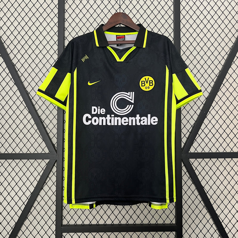 Camisa Retrô Borussia Dortmund 96/97 Away - Preta e Amarela