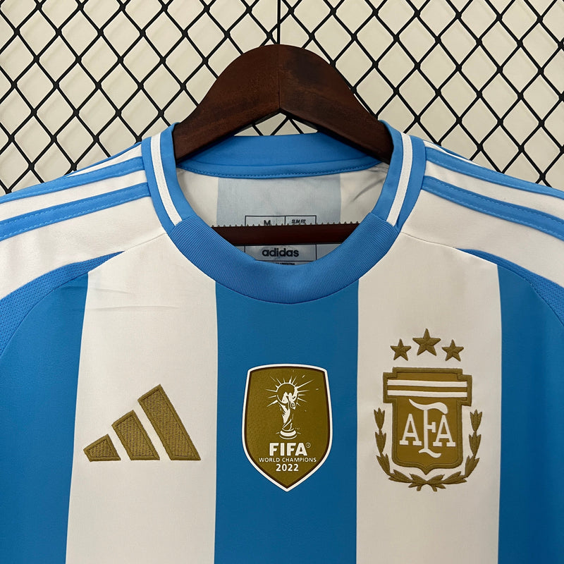 CAMISA LANÇAMENTO DA SELEÇÃO DA ARGENTINA 2024 AZUL E BRANCO