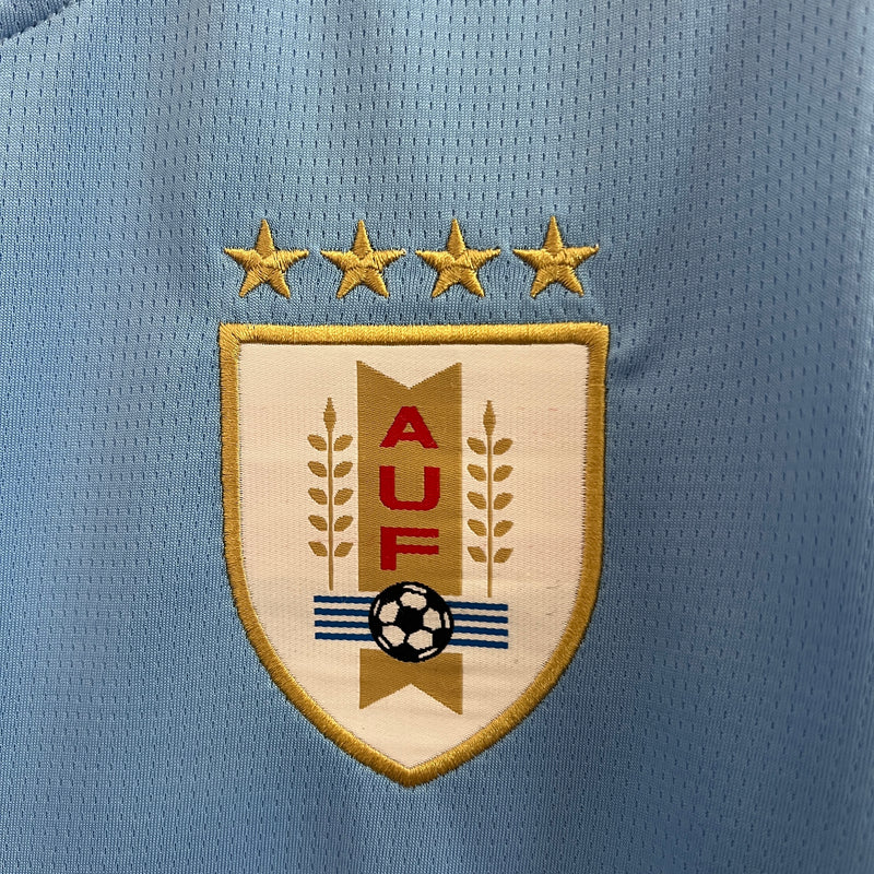 Camisa Seleção do Uruguai I 24/25 - Torcedor Masculina - Azul com detalhes em branco e preto