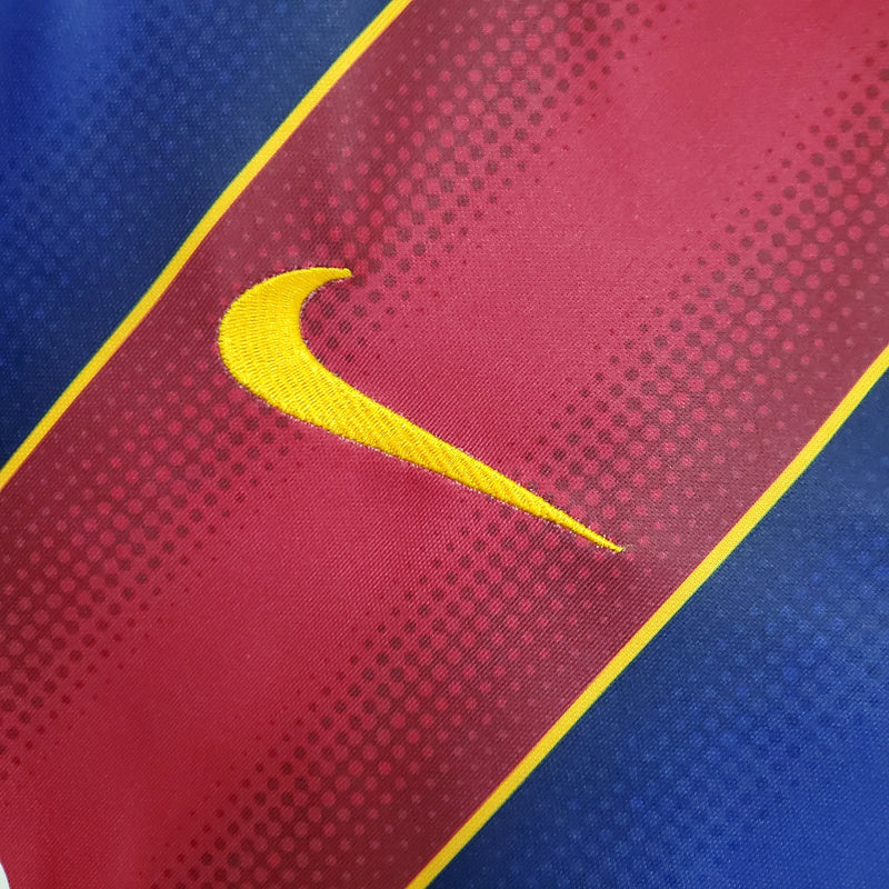 Camisa Retrô Barcelona Home 20/21 Torcedor Masculina - Azul e Grená