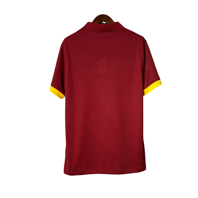 Camisa Roma Retrô Home 14/15 - Torcedor - Vinho com detalhes amarelo