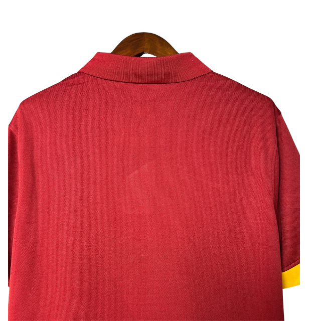 Camisa Roma Retrô Home 14/15 - Torcedor - Vinho com detalhes amarelo