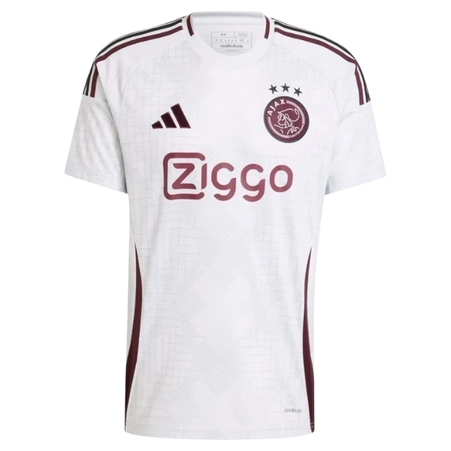 Camisa Ajax III 24/25 - Torcedor Masculina - Branca com detalhes em vinho