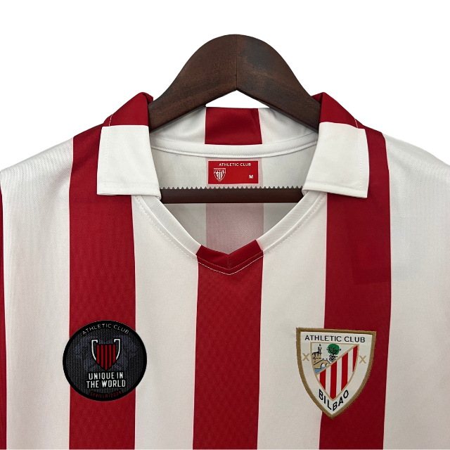 Camisa Athletic Bilbao Retrô - Vermelha e Branca - Torcedor