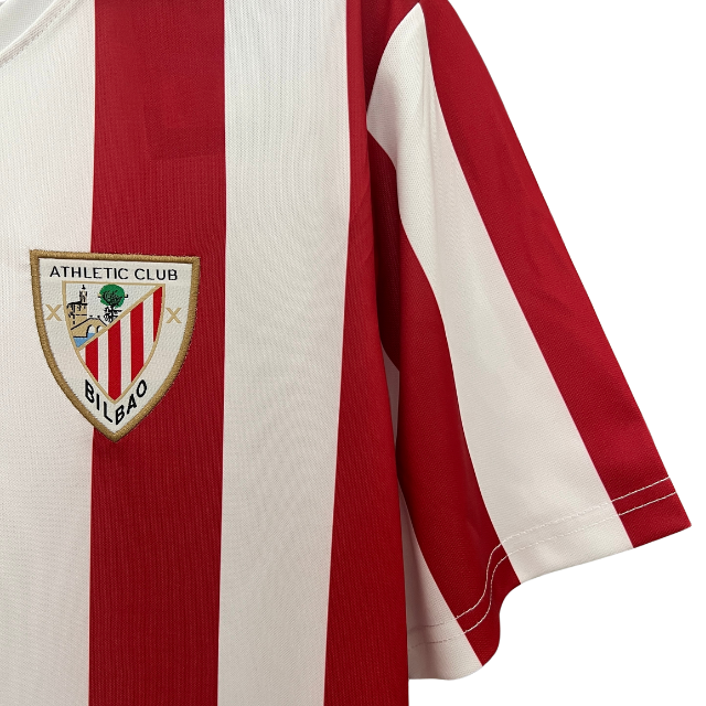 Camisa Athletic Bilbao Retrô - Vermelha e Branca - Torcedor