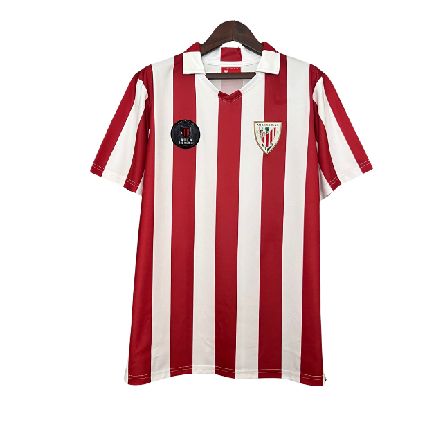 Camisa Athletic Bilbao Retrô - Vermelha e Branca - Torcedor