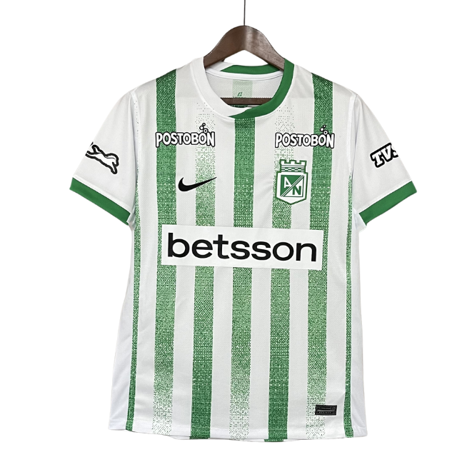 Camisa Atlético Nacional Home 25/26 - Torcedor Masculina - Branca e verde