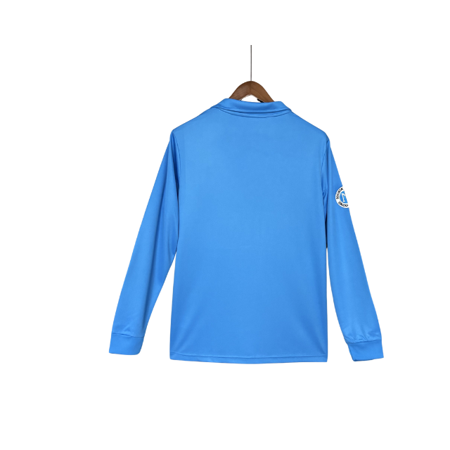 Camisa Retrô Napoli I 1987/88 - Manga Longa - Ennere Masculina - Azul