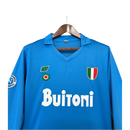 Camisa Retrô Napoli I 1987/88 - Manga Longa - Ennere Masculina - Azul