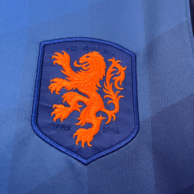Camisa Retrô Seleção da Holanda II 2014    - Torcedor Masculina - Azul com detalhes em laranja