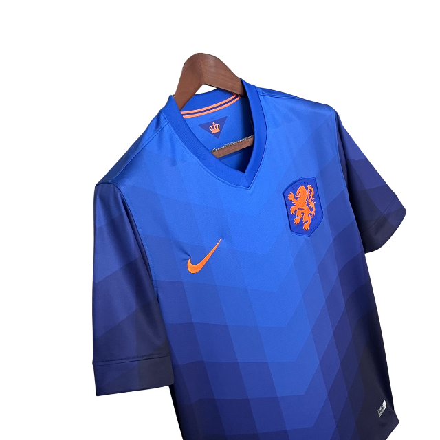 Camisa Retrô Seleção da Holanda II 2014    - Torcedor Masculina - Azul com detalhes em laranja