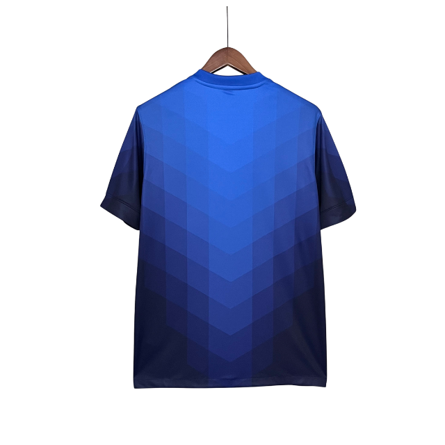 Camisa Retrô Seleção da Holanda II 2014    - Torcedor Masculina - Azul com detalhes em laranja