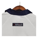 Camisa Retrô Seleção da Inglaterra I 1998 manga longa - Masculina - Branca com detalhes em azul e vermelho