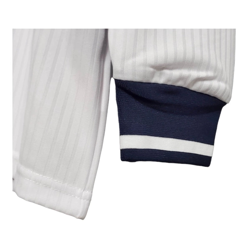 Camisa Retrô Seleção da Inglaterra I 1998 manga longa - Masculina - Branca com detalhes em azul e vermelho