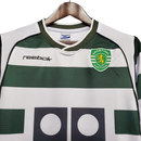Camisa Retrô Sporting Lisboa I 2001/2003 manga longa - Reebok Masculina - Branca com detalhes em verde