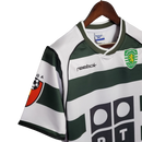 Camisa Retrô Sporting Lisboa I 2001/2003 - Torcedor - Branca com detalhes em verde