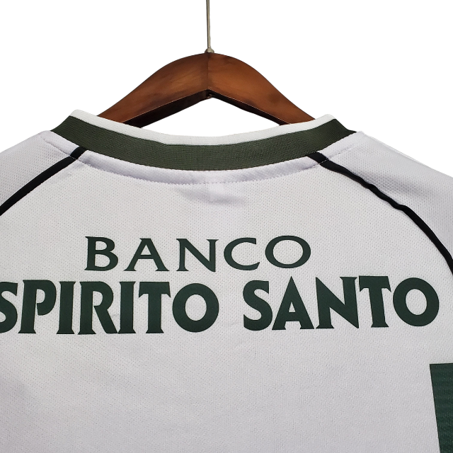 Camisa Retrô Sporting Lisboa I 2001/2003 - Torcedor - Branca com detalhes em verde