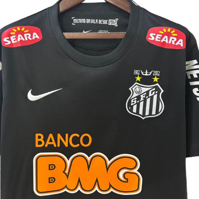 Camisa Retrô Santos All black 12/13 - Torcedor Masculina - Com todos patrocínios