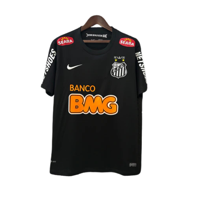 Camisa Retrô Santos All black 12/13 - Torcedor Masculina - Com todos patrocínios