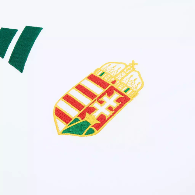 Camisa Seleção Hungria I 24/25 - Torcedor Adidas Masculina - Branca com detalhes verde e vermelho