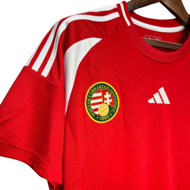 Camisa Seleção Hungria I 24/25 - Torcedor Masculina - Vermelha com detalhes em branco