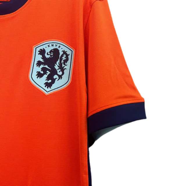 Camisa Seleção da Holanda I 24/25 - Torcedor Masculina - Laranja com detalhes em azul