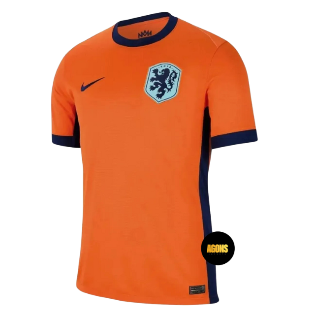 Camisa Seleção da Holanda I 24/25 - Torcedor Masculina - Laranja com detalhes em azul