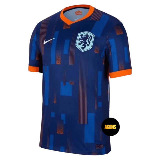 Camisa Seleção da Holanda II 24/25 - Torcedor Masculina - Azul com detalhes em laranja