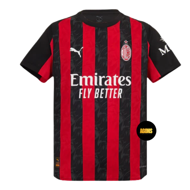 Camisa AC Milan I 25/26 - Torcedor Masculina - Vermelha e preta