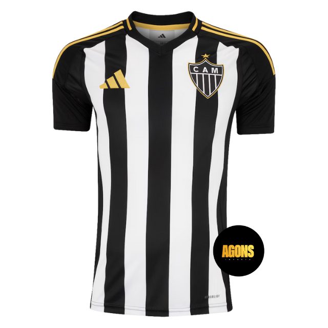 Camisa Atlético mineiro Home 25/26 - Torcedor masculino -Preto e branco com detalhes dourados