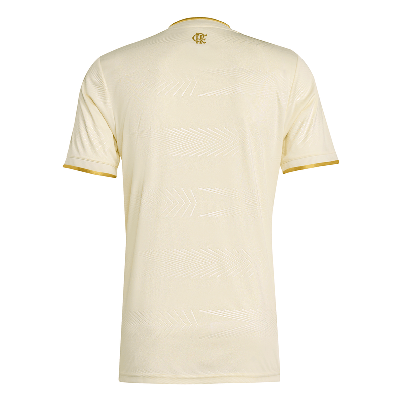 Camisa Flamengo Third 25/26 branca e dourada vista de costas