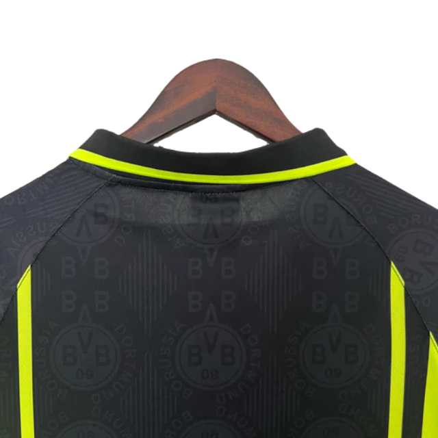 Camisa Retrô Borussia Dortmund 96/97 Away - Preta e Amarela