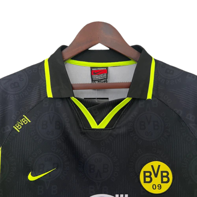 Camisa Retrô Borussia Dortmund 96/97 Away - Preta e Amarela