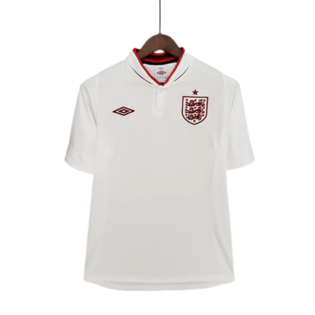 Camisa Retrô Seleção Inglaterra 2012/12 Home - Branca e detalhes vermelho
