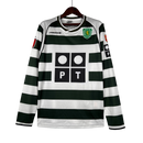Camisa Retrô Sporting Lisboa I 2001/2003 manga longa - Reebok Masculina - Branca com detalhes em verde