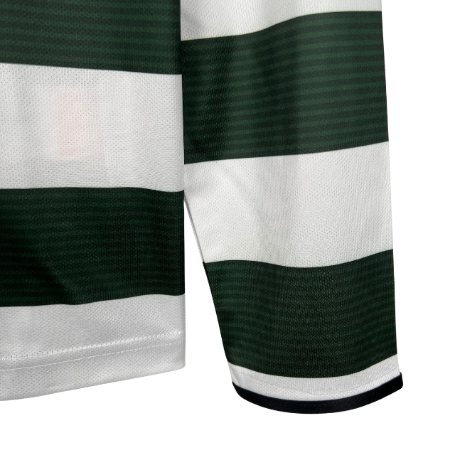 Camisa Retrô Sporting Lisboa I 2001/2003 manga longa - Reebok Masculina - Branca com detalhes em verde