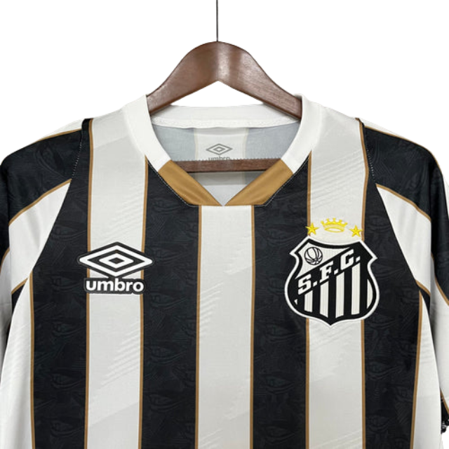 Camisa Santos II 24/25 - Torcedor Masculina - Preta e branca