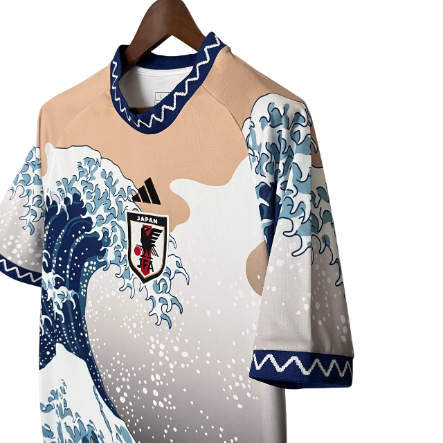 Camisa Japão Edição especial 24/25 - Torcedor Masculina - Bege com detalhes em azul e branco