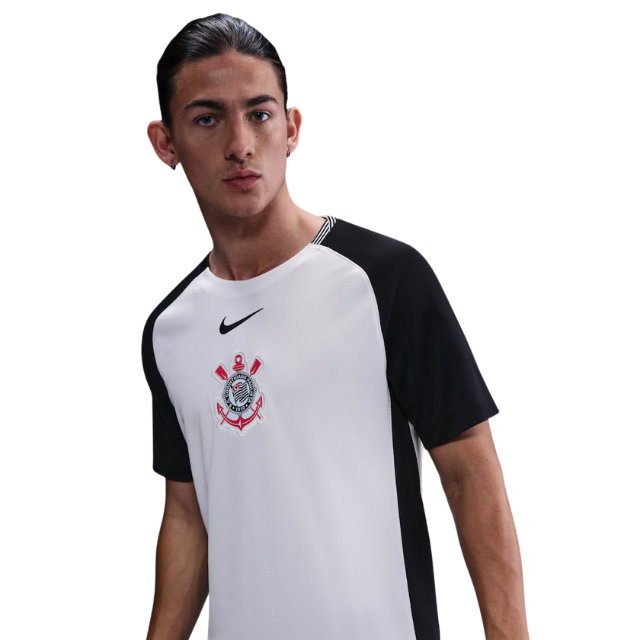 Camisa Corinthians 2025/26 Home - Torcedor Masculina - Branco e preto