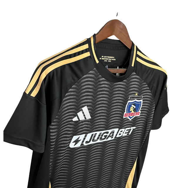 Camisa Colo Colo do Chile Away 25/26 - Torcedor Masculina - Preto com detalhes dourado